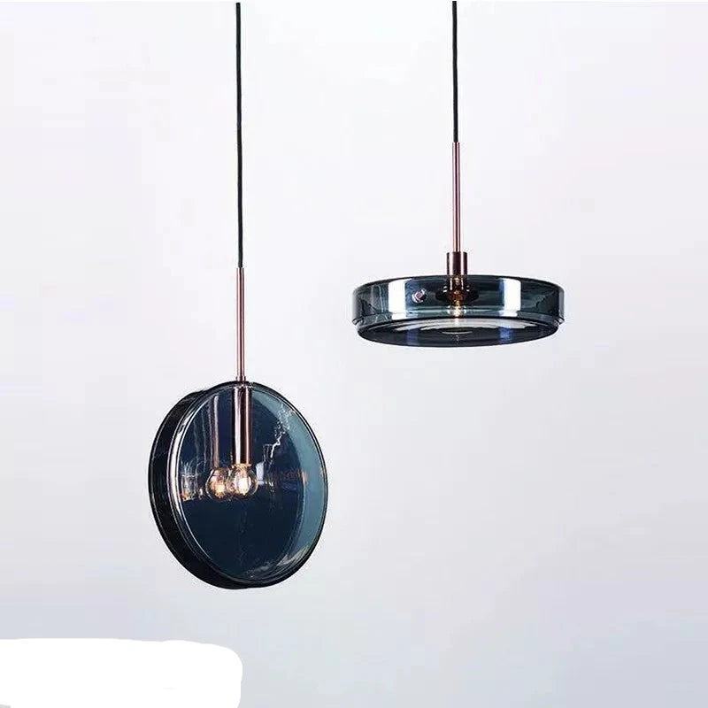Nordic Modern LED Blue Glass Pendant Lights