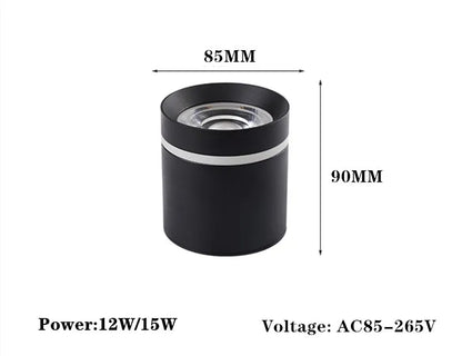Luces empotradas LED cilíndricas regulables 7W 10W 12W COB luces LED de techo AC85 ~ 265V lámparas LED de fondo iluminación interior