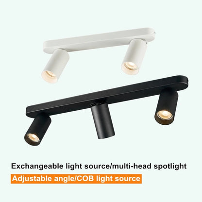 Focos regulables de múltiples cabezales, techo montado en superficie, antideslumbrante, sala de estar, dormitorio, pasillo, luz lineal larga sin guía, 7W/12W