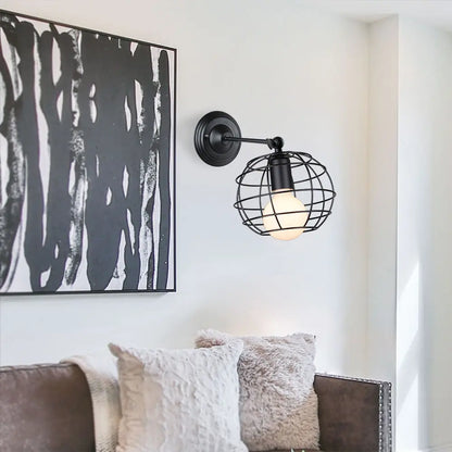Vintage Retro Loft LED jaula luz de pared lámparas de pared industriales lámpara sombra E27 apliques luces interior moderno accesorio de iluminación para el hogar