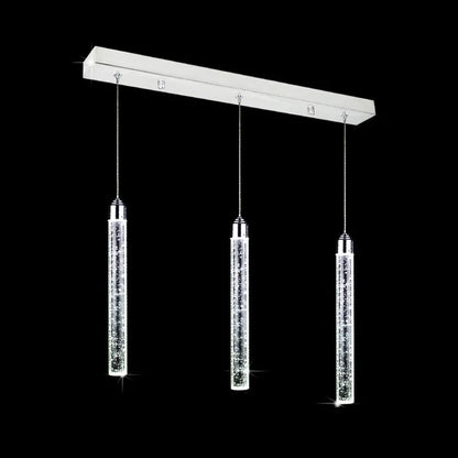 Lámpara colgante led moderna minimalista burbuja K9 luces colgantes de cristal comedor cilindro tubo largo luces colgantes techo alto