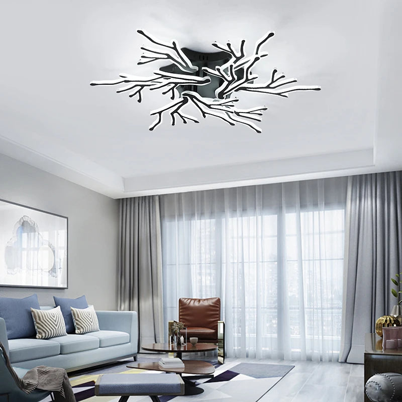 NEO Gleam Hot APP White/Black Led tree branch Ceiling Lights