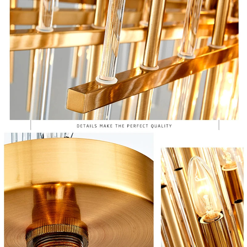 Luxury golden round stainless chandeliers lighting