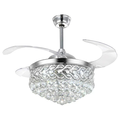 LED Retractable Crystal fan light