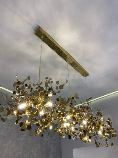 Art steel suspended pendent light