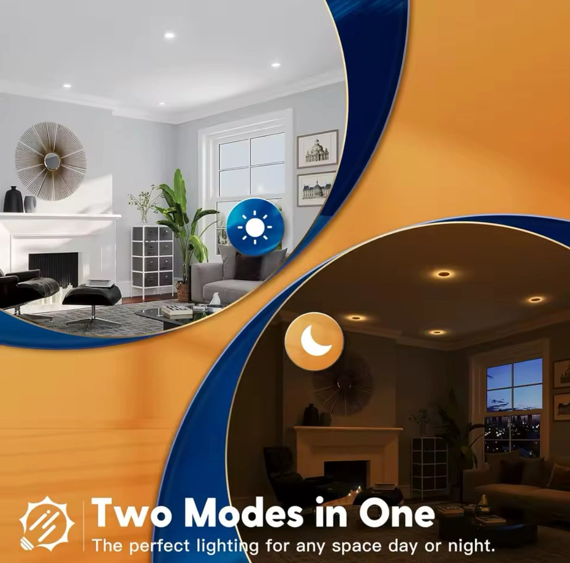 12 Pack LED Recessed Ceiling Light with Night Light 6 or 4 inch 5CCT Ultra-Thin 2700k/3000k/3500k/4000k/5000k