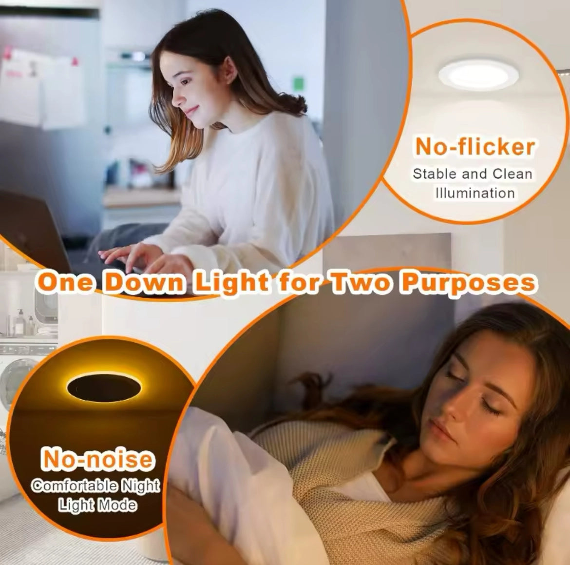 12 Pack LED Recessed Ceiling Light with Night Light 6 or 4 inch 5CCT Ultra-Thin 2700k/3000k/3500k/4000k/5000k