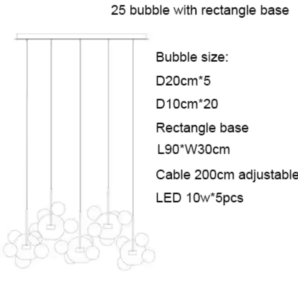 Artpad-candelabro de habitación para sala de estar, iluminación LED con burbujas de cristal, lámparas colgantes para decoración del techo del hogar