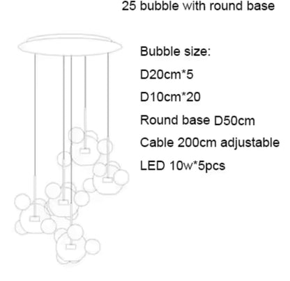 Artpad-candelabro de habitación para sala de estar, iluminación LED con burbujas de cristal, lámparas colgantes para decoración del techo del hogar