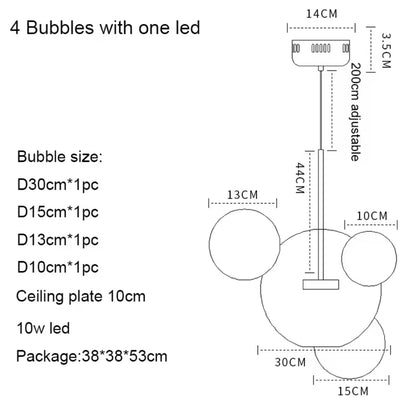 Artpad-candelabro de habitación para sala de estar, iluminación LED con burbujas de cristal, lámparas colgantes para decoración del techo del hogar