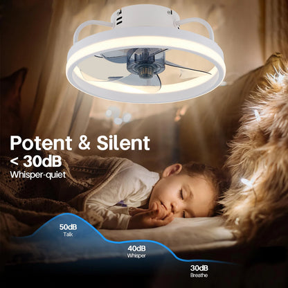 Smart Silent Ceiling Fans With Remote Control and LED Light