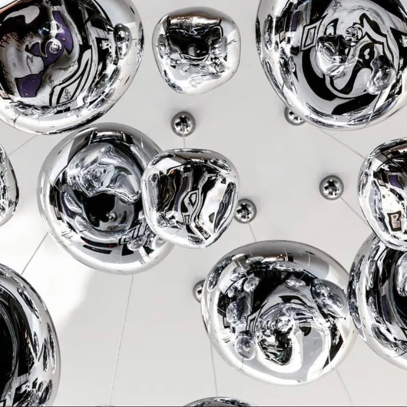 Led polish glass chrome chandelier