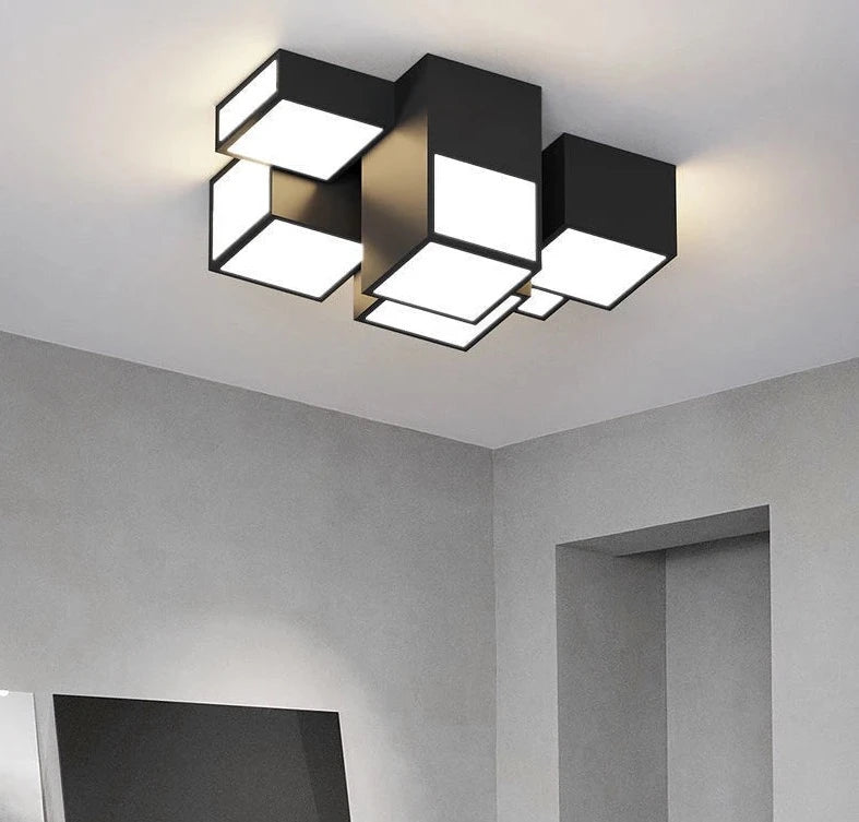 Remote control Dimming Black/ White New Modern LED light