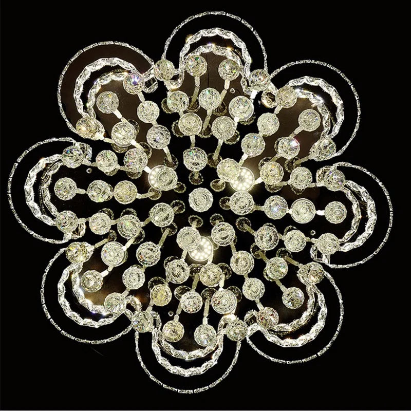 Luces de techo de cristal modernas para dormitorio, luz de techo plateada de lujo para sala de estar, lámparas de techo led, accesorios de cristal para comedor y cocina