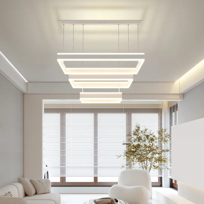 Anillos modernos iluminación Led de araña Lustre para sala de estar dormitorio hogar lámpara colgante montada en el techo luces colgantes de interior