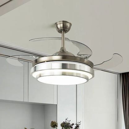 Dimmable Retractable Blade ceiling Fan Light LED
