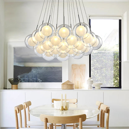 Nordic Led Glass ball chandelier