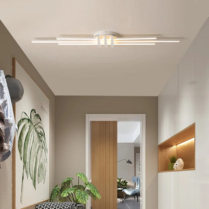 LODOOO-arañas Led moderno para dormitorio, pasillo, vestíbulo, sala de estar, araña de techo Led en blanco y negro mate, accesorios de 90-260V