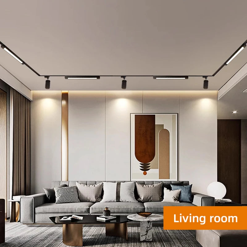 Juego completo de luces LED para techo, lámpara de techo de 85-265V, accesorio de iluminación de riel, tienda de ropa, foco para el hogar, reflector de riel