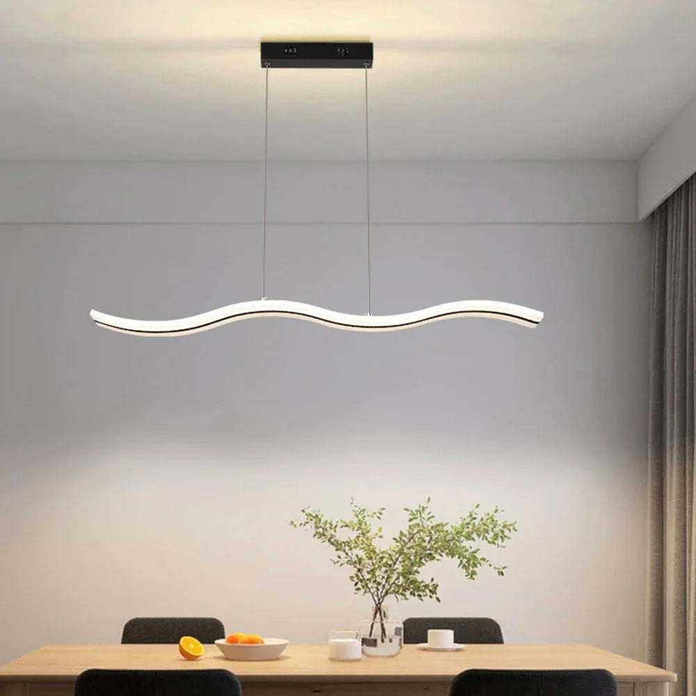 Lámparas colgantes LED modernas, tiras minimalistas, luz colgante para sala de estar, comedor, cocina, lámpara de techo, decoración, iluminación brillante