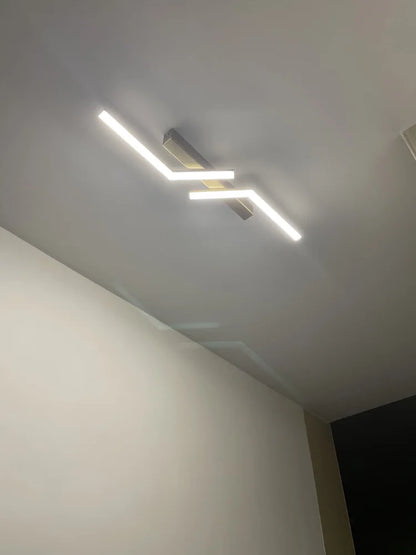 Nordic LED Long L Strip Surface Mounted Ceiling Lights