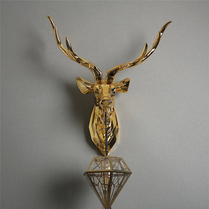 Lámpara de pared moderna con asta, lámpara de ciervo, pared creativa + lámparas para iluminación de dormitorio, accesorio de cocina, luces de pared, decoración de pared para el hogar