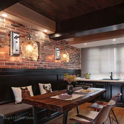 Clear Glass Skull Bones Sconces Light