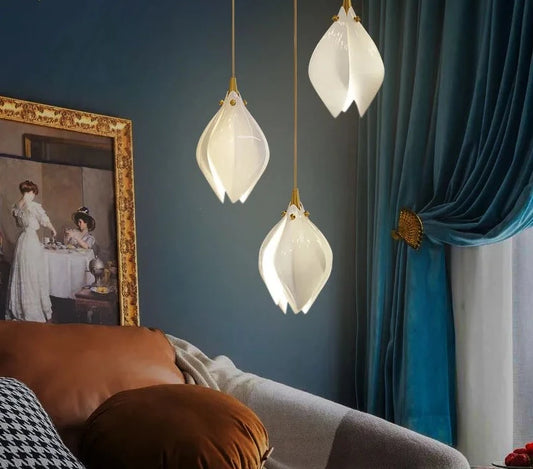 Ceramic Magnolia pendent light