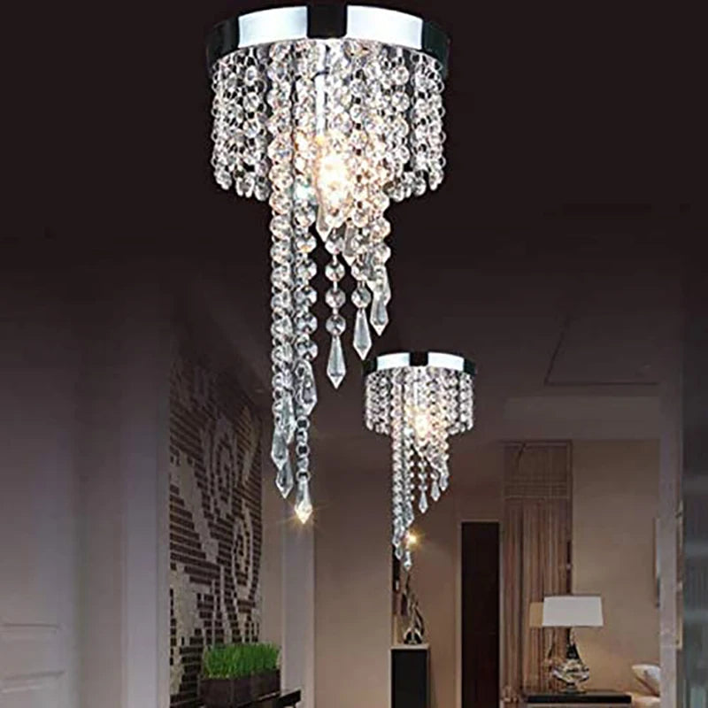 Lámpara LED de cristal, lámpara de techo moderna y lujosa, Lustre nórdico para dormitorio, sala de estar, comedor, restaurante, decoración del hogar, bombilla E14