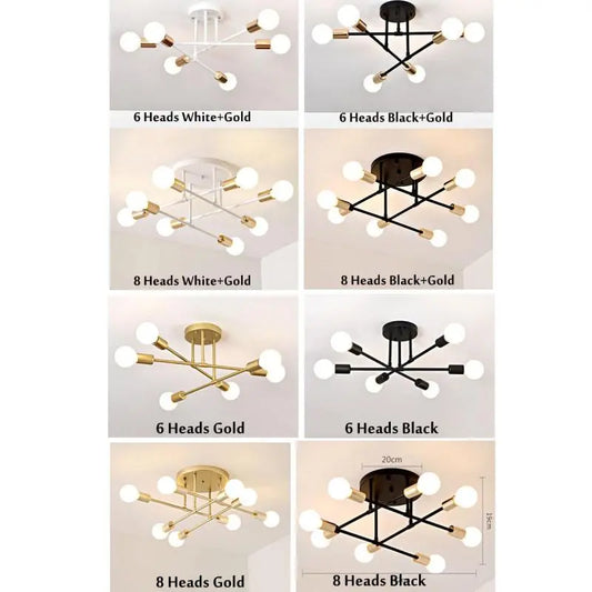 Nordic red branch type ceiling light