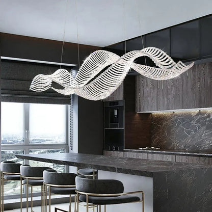Ocean Wave Luxury Crystal Ceiling Chandeliers