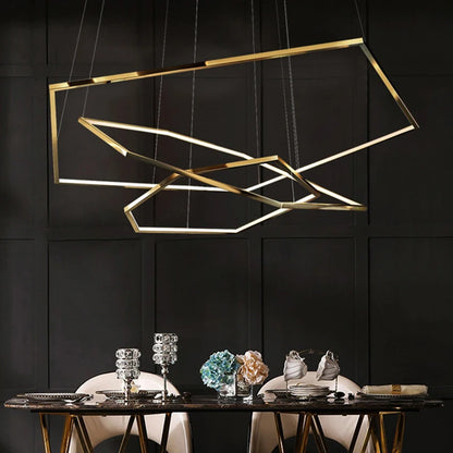 Luces colgantes LED doradas de lujo modernas, iluminación para sala de estar, comedor, decoración, candelabro con brillo, accesorio de luces colgantes para interior y dormitorio