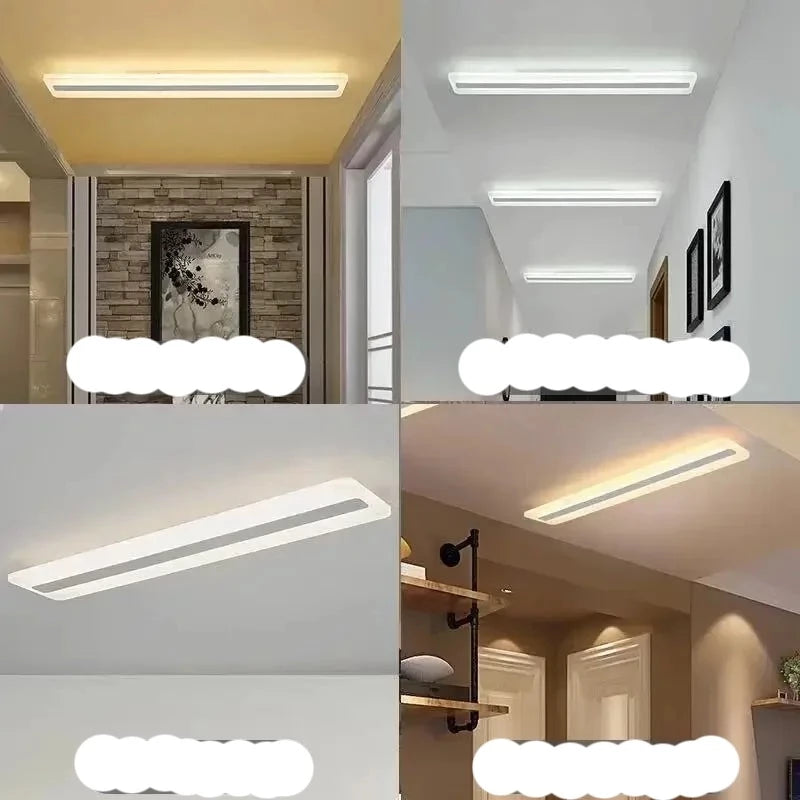 Lámpara LED acrílica de barra larga para techo, lámpara rectangular ultrafina de 40 a 60cm para sala de estar, dormitorio, luminaria creativa para pasillo, decoración del hogar