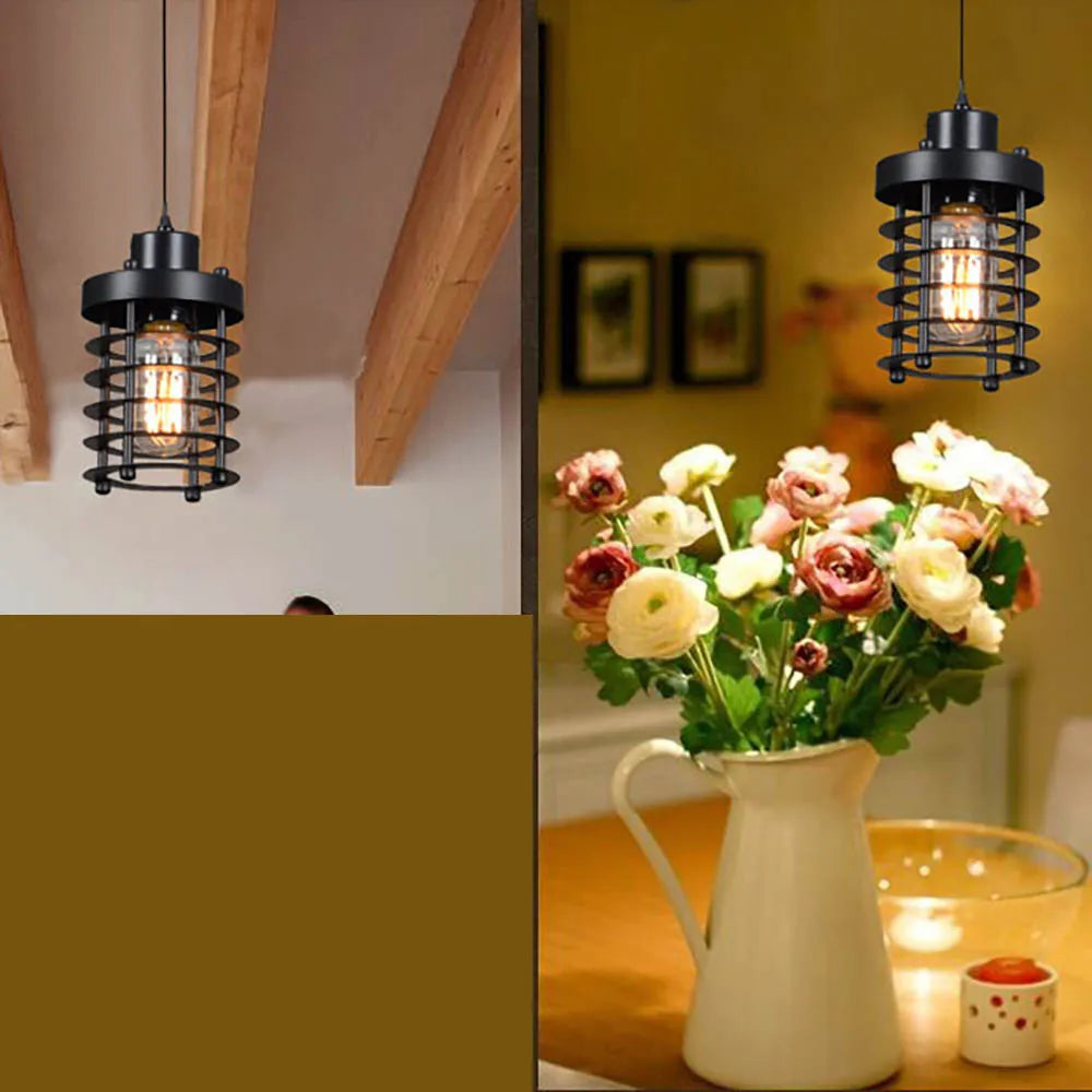 America wrought iron cage bar pendent light