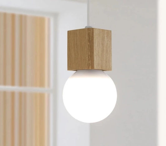 Nordic LED Oak Wood Pendant Light