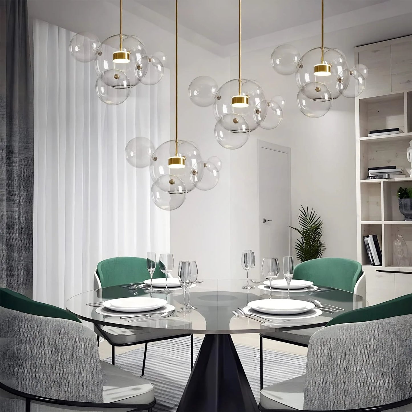 Artpad-candelabro de habitación para sala de estar, iluminación LED con burbujas de cristal, lámparas colgantes para decoración del techo del hogar