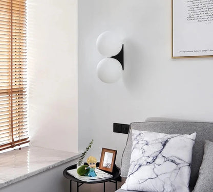Nordic white double/single sphere sconce light