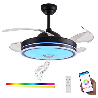 Ceiling Fan Lights and Bluetooth Speaker RGB Color Changing with Remote Controller