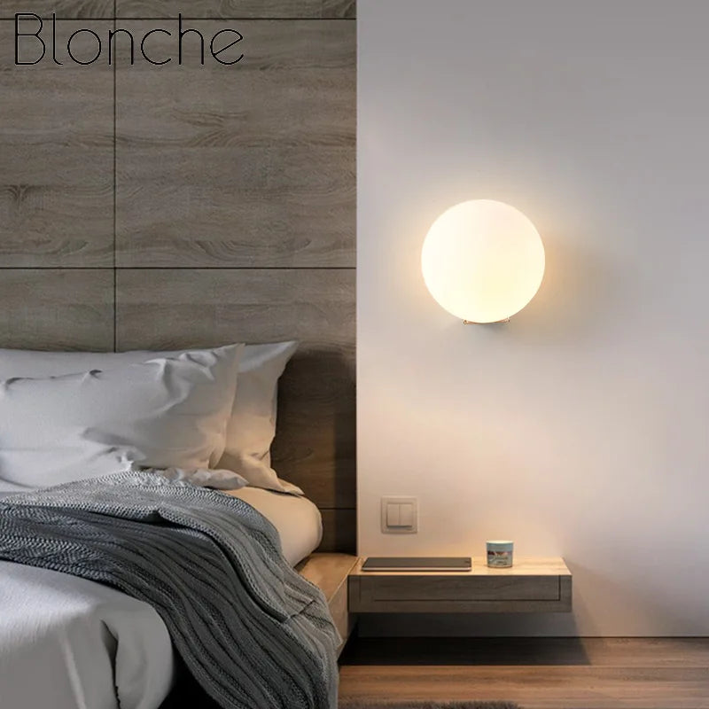 Nordic white double/single sphere sconce light