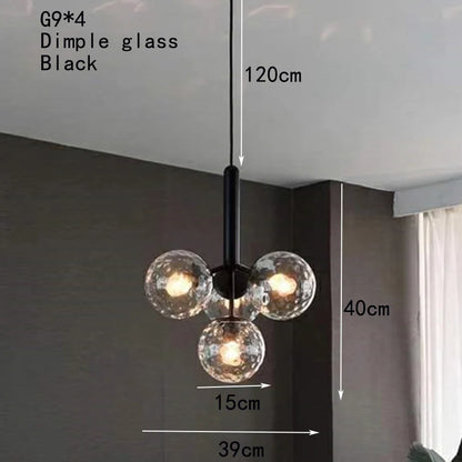 Nordic white Glass lustre suspension Light fixture