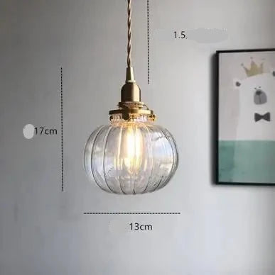 IWHD-lámpara colgante con bola de cristal nórdica, accesorios de iluminación para comedor, sala de estar, lámpara colgante clásica de cobre, iluminación para el hogar