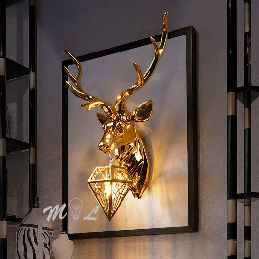 Antler Deer sconce light