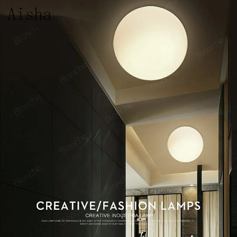 LED Milk White Globe Glass sconce light