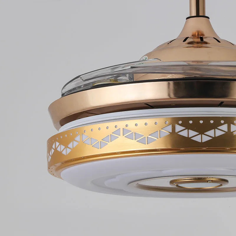 Bluetooth remote control gold ceiling fan