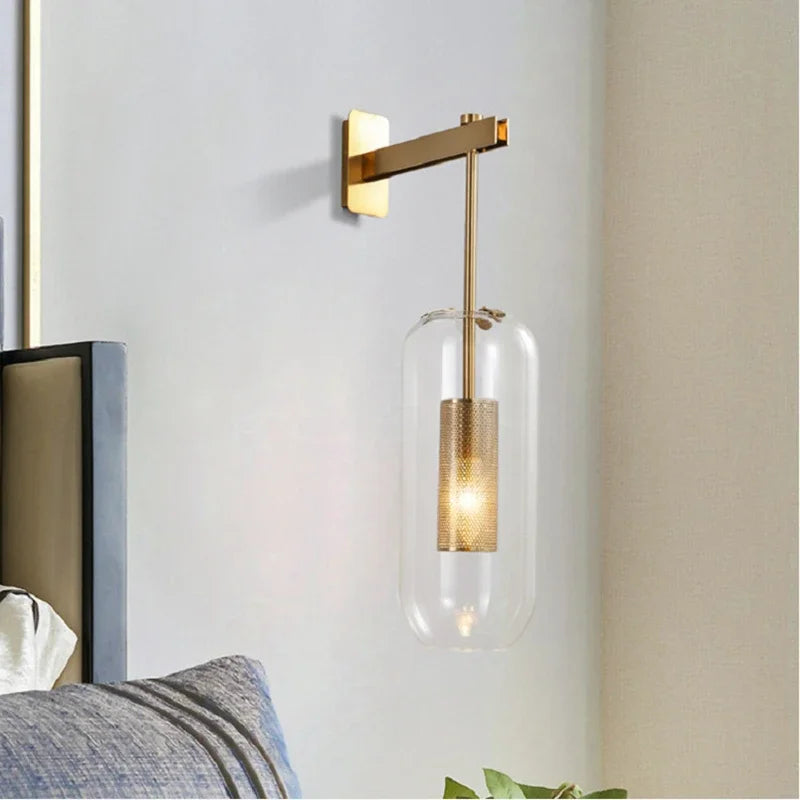 Nordic Glass Bedside sconce light