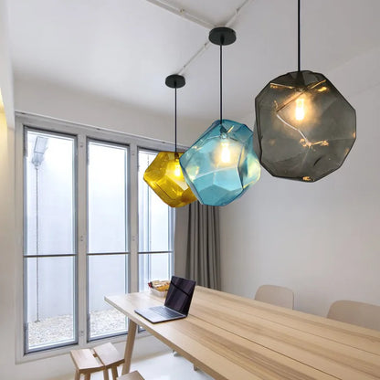 Colorful Stone Glass Pendant Light