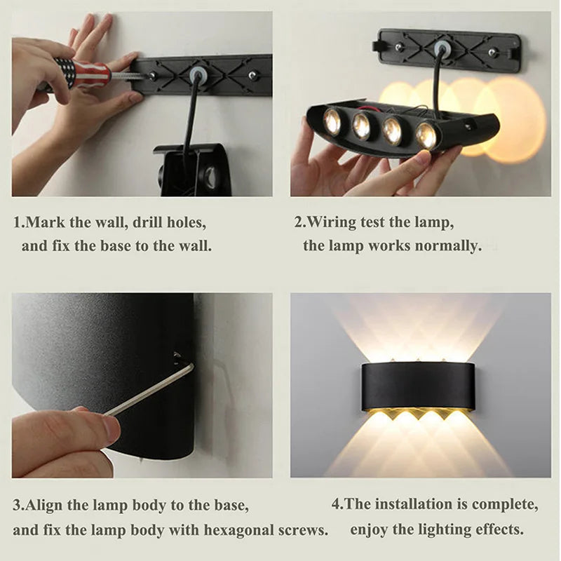 Aluminium LED Waterproof IP65 Interior sconce light