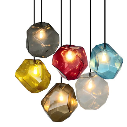 Colorful Stone Glass Pendant Light