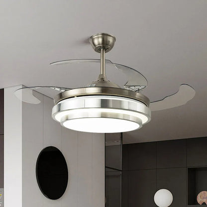 Dimmable Retractable Blade ceiling Fan Light LED