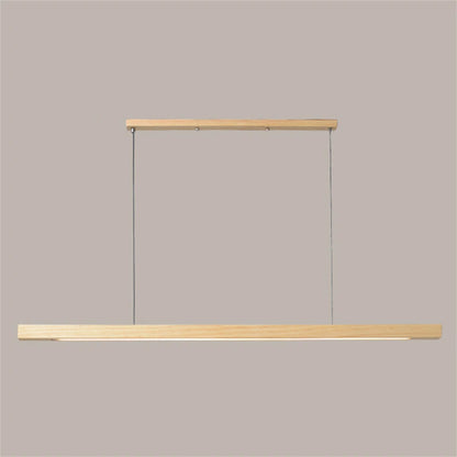 Luces colgantes de madera, lámpara colgante de mesa moderna, luz LED lineal larga, iluminación de Isla de cocina para comedor, sala de estar y oficina